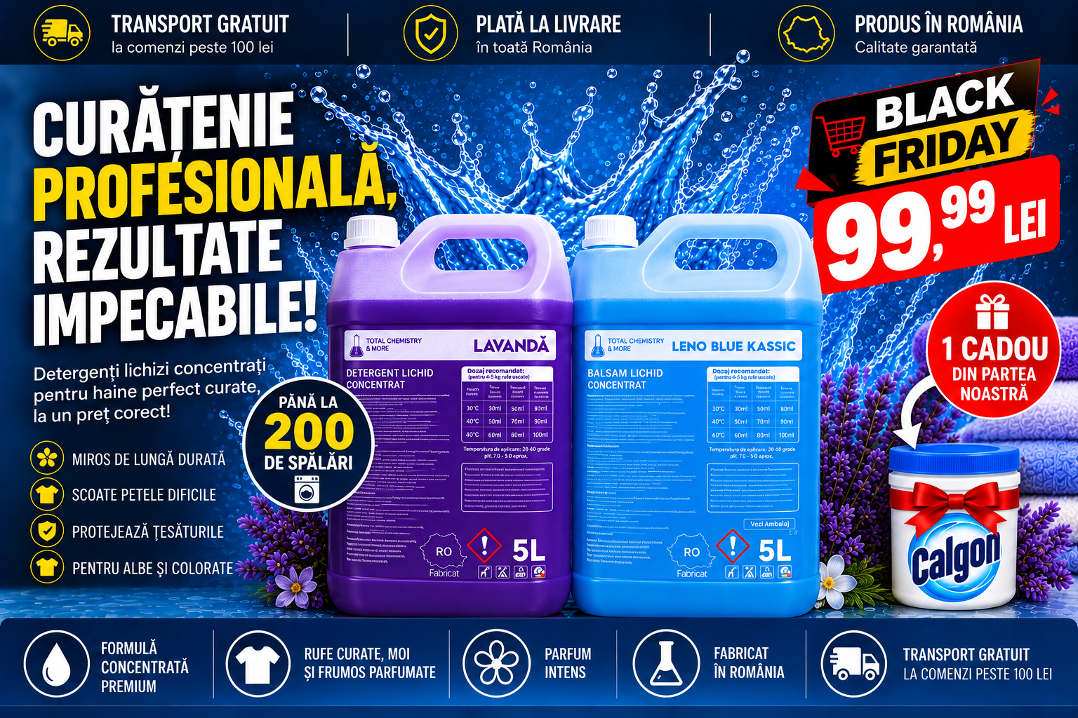 PACHET DETERGENT + BALSAM RUFE + 1 Cadou